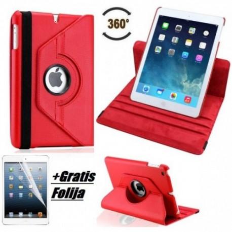 Torbica za Apple iPad Air, Vrtljiva, Rdeča barva +Gratis folija