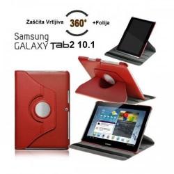 Torbica za Samsung Galaxy TAB 2 10.1 (P5100,P5110) Vrtljiva 360 Book Cover ,Rdeča barva