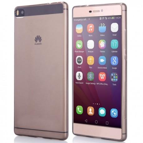 Silikon etui za Huawei Ascend P8 Lite, 0,3mm, prozorno temna +folija zaslona
