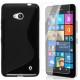 Silikonski etui za Microsoft Lumia 640 LTE, Črna barva +Zaščitno steklo