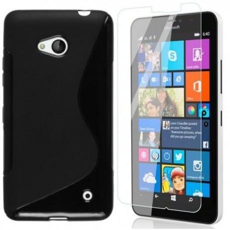Silikonski etui za Microsoft Lumia 640 LTE, Črna barva +Zaščitno steklo