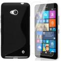 Silikonski etui za Microsoft Lumia 640 LTE, Črna barva +Zaščitno steklo