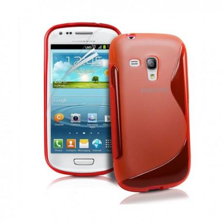 Silikon etui S za Samsung Galaxy S3 Mini +zaščitna folija zaslona, Rdeča barva