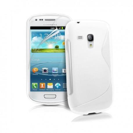 Silikon etui S za Samsung Galaxy S3 Mini +zaščitna folija zaslona, Bela barva