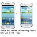 Silikon etui Jekod za Samsung Galaxy S3 Mini +Folija, bela mat barva