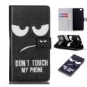 Preklopna Torbica Fancy za Sony Xperia M4 Aqua, motiv Dont Touch