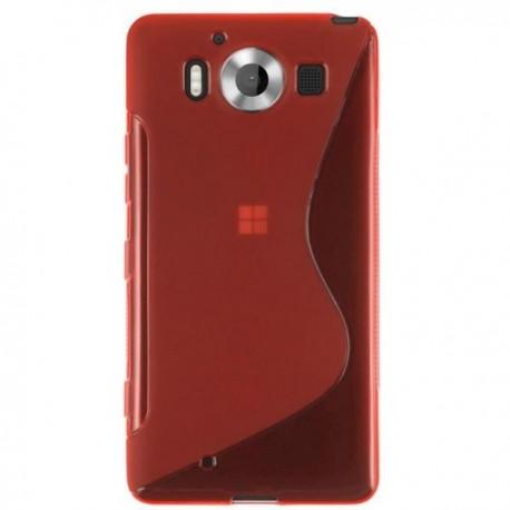 Silikon etui S za Microsoft Lumia 950 +zaščitna folija zaslona, Rdeča barva