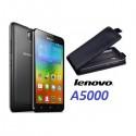 Preklopna Torbica "flexi" za Lenovo A5000, Črna barva