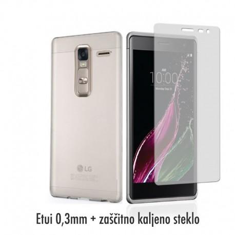Silikonski etui 0,3mm za LG Zero, Prozoren+ Zaščitno steklo