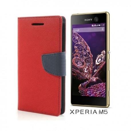 Preklopna Torbica "Fancy" za Sony Xperia M5, Rdeča barva