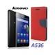 Preklopna Torbica "Fancy" za Lenovo A536, Rdeča barva