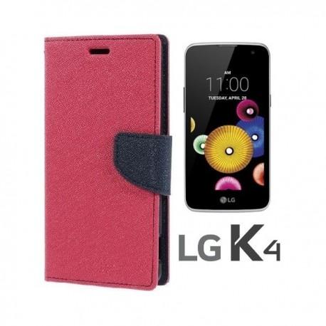 Preklopna Torbica "Fancy" za LG K4, Pink barva