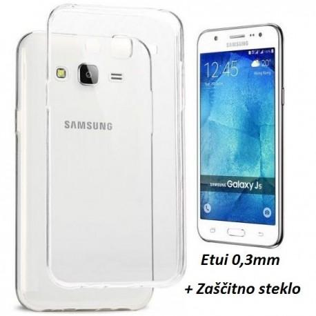 Silikonski etui 0,3mm za Samsung Galaxy J5, Prozoren+ Zaščitno steklo