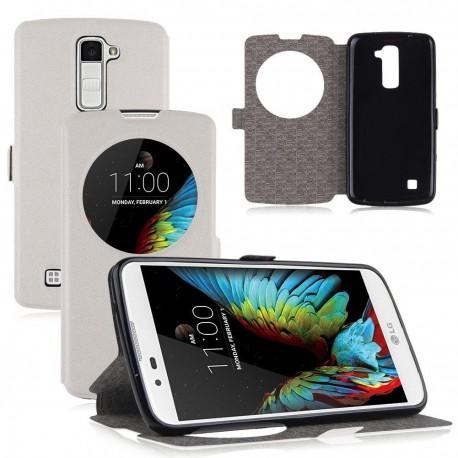 Preklopna torbica "window" za LG K10, Bela barva