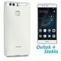 Silikonski etui 0,3mm za Huawei P9, prozoren+ Zaščitno steklo