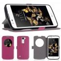 Preklopna torbica "window" za LG K8, pink barva