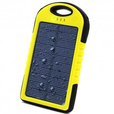 Prenosna Zunanja Baterija 6000 mAh -solarna,  Rumena barva