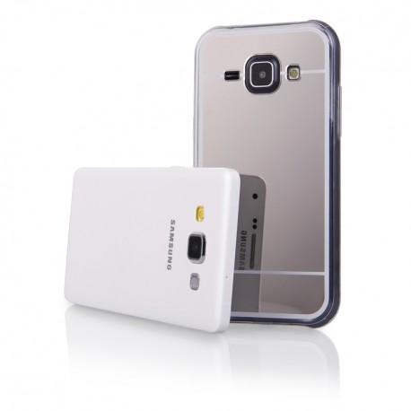 Silikonski etui "Mirror" za Samsung Galaxy J1 (2016),  Srebrna barva