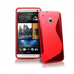 Silikon etui za HTC One Mini +Folija Gratis , Rdeča barva