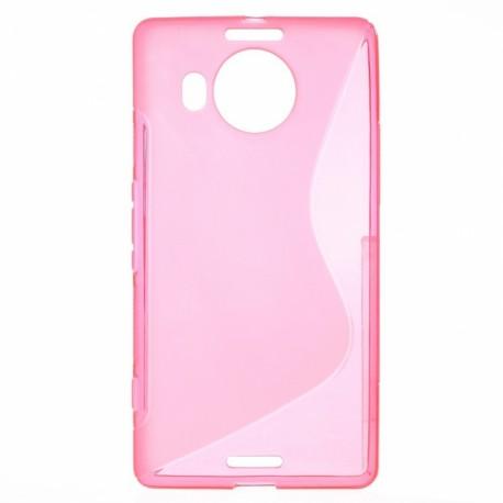 Silikonski etui S za Microsoft Lumia 950 XL +zaščitna folija zaslona, pink barva