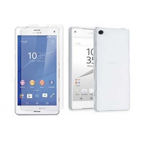 Silikonski etui za Sony Xperia Z5 Compact, Prozoren+ zaščitno steklo