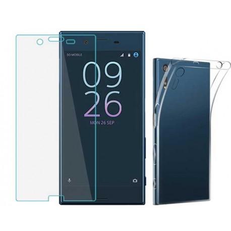 Silikonski etui za Sony Xperia E5, Prozoren+ zaščitno steklo