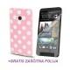 Silikon etui za HTC One +Folija Gratis , Pink barva DOT