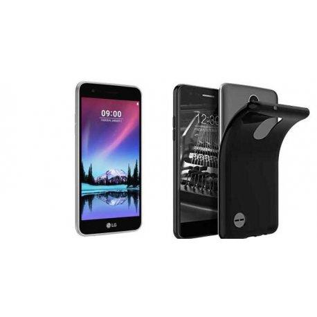 Silikonski etui, črna barva+ zaščitno steklo - LG K4 2017
