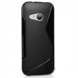 Silikon etui za HTC One M8 Mini +Folija ekrana Črna barva