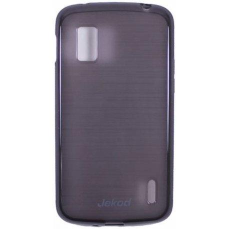 Silikonski etui Jekod za LG Nexus 4 +Folija zaslona, transparentno temna