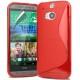 Silikon etui za HTC One M8 +Folija ekrana , Rdeča barva