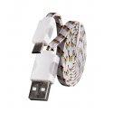 Micro USB kabel z LED osvetlitvijo, bela barva
