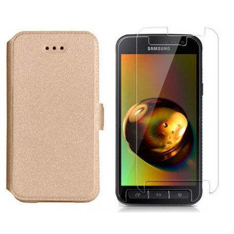 Etui "Slim" + zaščitno steklo za Samsung Galaxy Xcover 4, Zlata barva