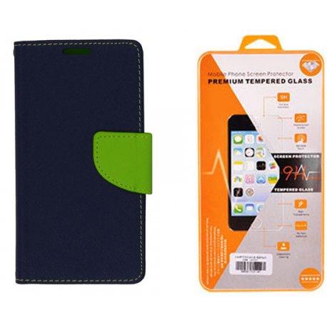 Etui "Fancy" + zaščitno steklo za Samsung Galaxy Xcover 4, Modra barva